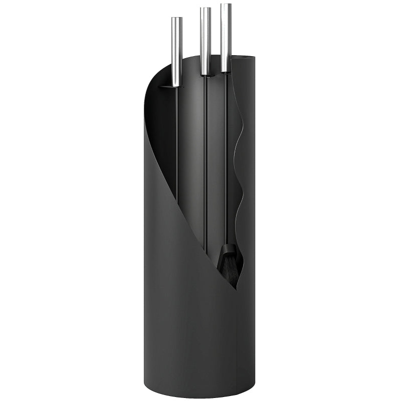 Nancy's Mozzo Haardgereedschap Set - Haardset - Openhaard Set - Zilver / Zwart - Staal