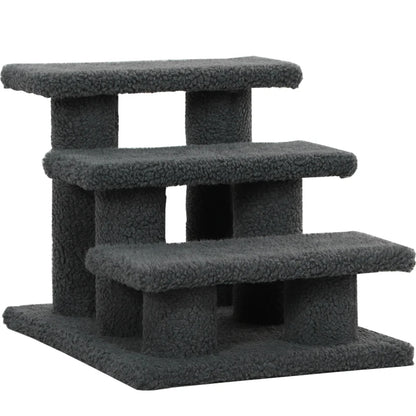 Nancy's Torno Kattentrap - Met 3 treden - Donkergrijs - Pluche - 45 x 35 x 34 cm