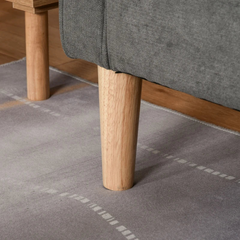 Nancy's East Haven Bank - 3-zitsbank - Grijs - Fluweel / Hout - ± 165 x 60 x 80 cm