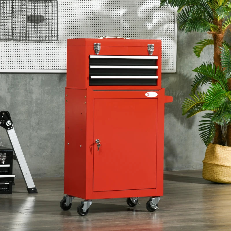 Nancy's Nembro Gereedschapskist - Gereedschapswagen - Werkplaatswagen - Rood - Staal - ± 45 x 30 x 95 cm