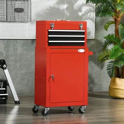 Nancy's Nembro Gereedschapskist - Gereedschapswagen - Werkplaatswagen - Rood - Staal - ± 45 x 30 x 95 cm