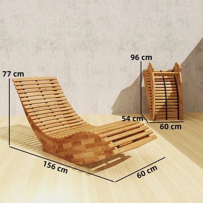Nancy's Sardara Ligbed - Loungebed - Ergonomisch - Opvouwbaar - Acaciahout