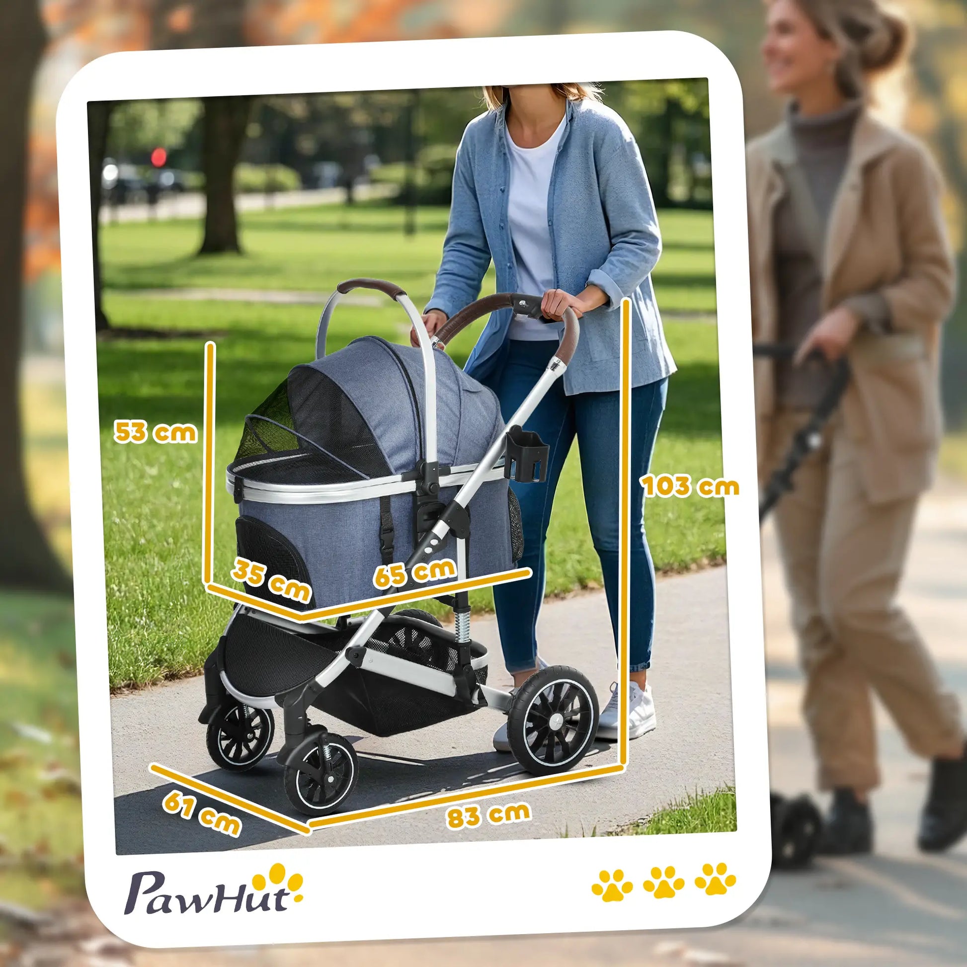 Nancy's Collegiove Reiswagen voor Huisdieren - Kattenbuggy - Hondenbuggy - Blauw / Zilver