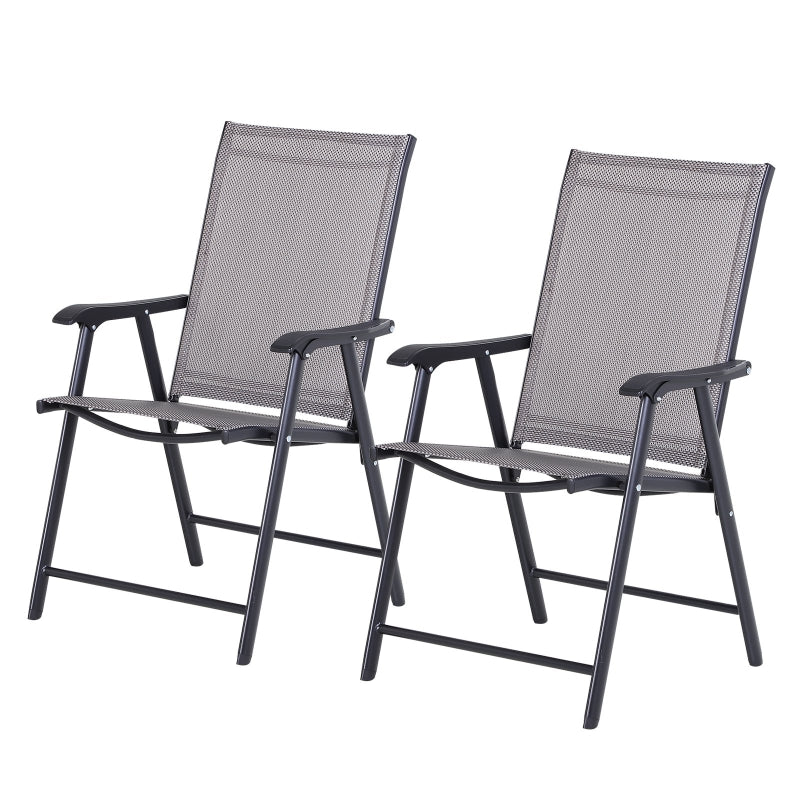 Chaises de jardin Nancy's Sandfort - Pliables - Gris - Lot de 2