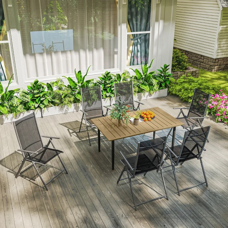 Nancy's Silandro Tuintafel - Eettafel voor buiten - Buitentafel - Bruin - ± 150 x 90 x 75 cm