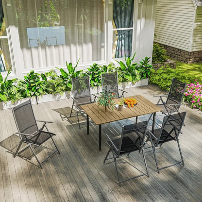 Nancy's Silandro Tuintafel - Eettafel voor buiten - Buitentafel - Bruin - ± 150 x 90 x 75 cm