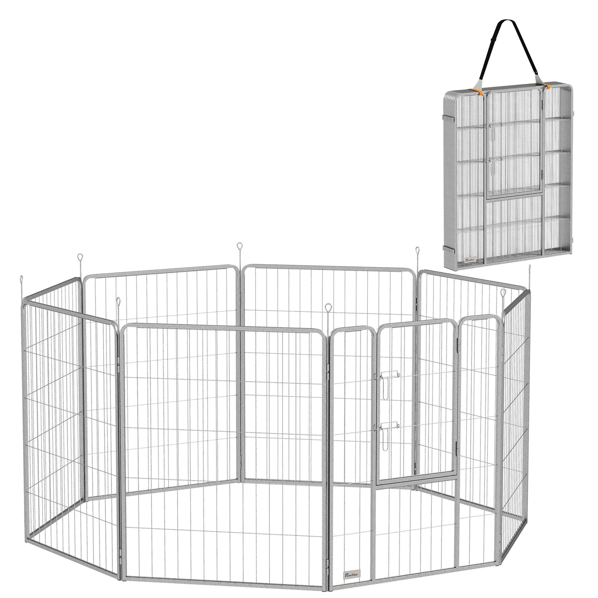 Nancy's Cognola Hondenbox - Honden ren - Dieren ren - Zilver - Staal