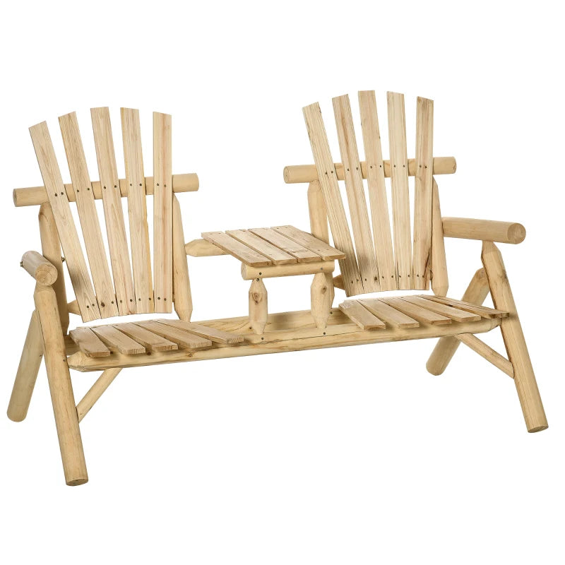 Nancy's Riccione Tuinbank - Loungebank - Balkonbank - 2 Stoelen met tafel - Dennenhout - ± 155 x 90 x 105 cm