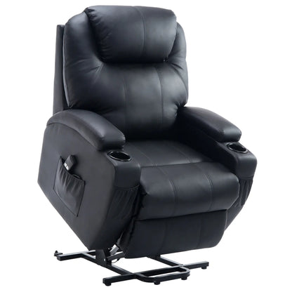 Nancy's Fornos Sta op stoel - Opstastoel - Seniorenstoel - Relaxfauteuil - Zwart - Kunstleer