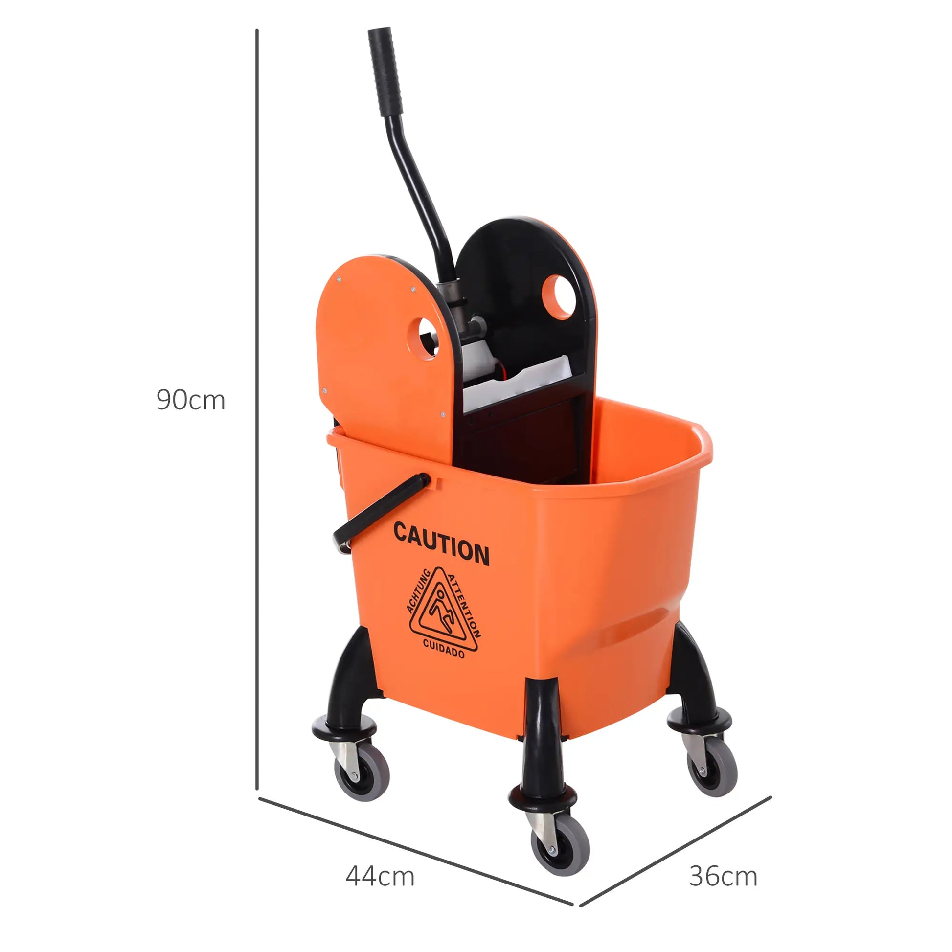 Nancy's Canzano Schoonmaakwagen - Schoonmaakkar - Schoonmaakemmer - Dweilemmer - Oranje - 26 Liter