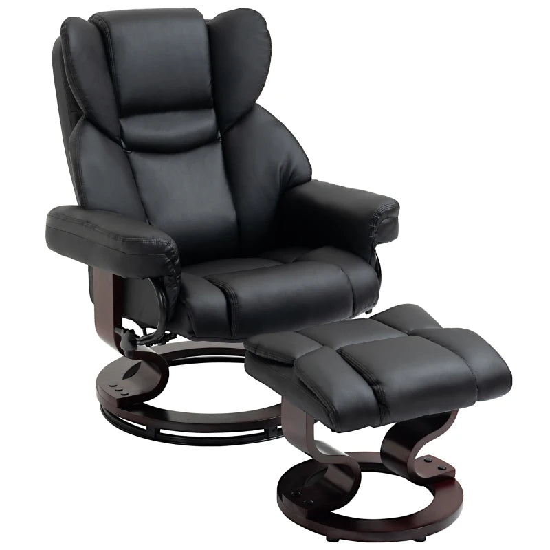 Nancy's Gusta - Relaxfauteuil - Relaxstoel - Verstelbare rugleuning - Draaibaar - Zwart - Kunstleer kopie
