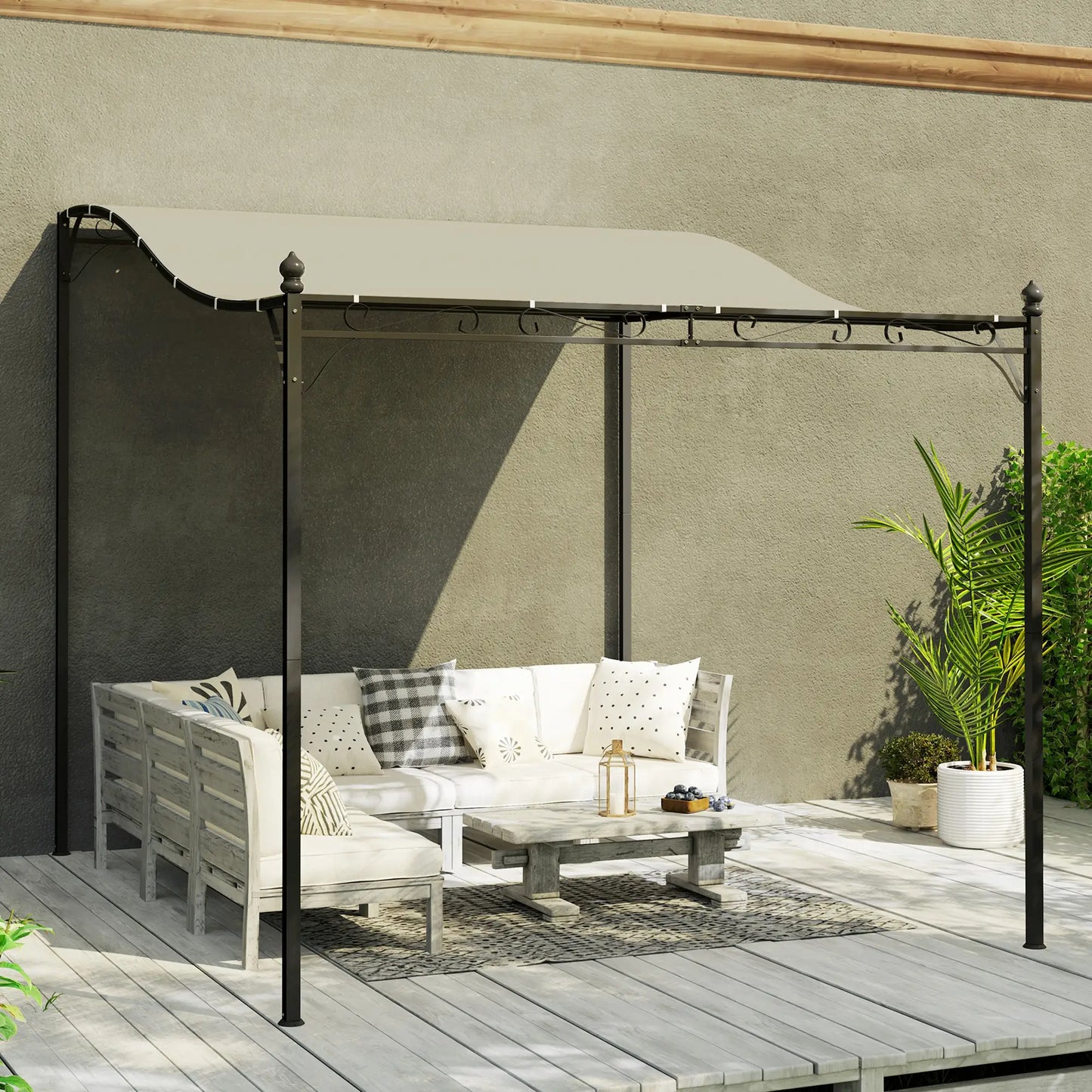 Nancy's Calangianus Terrasoverkapping - Terras Afdak - Paviljoen - Pergola - Roomwit - ± 250 x 300 cm