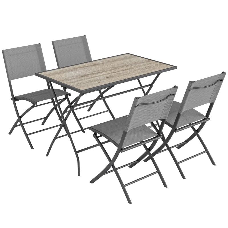 Nancy's Saronno Tuinset - 5-Delige Tuinmeubelset - Tuintafel Set - Grijs