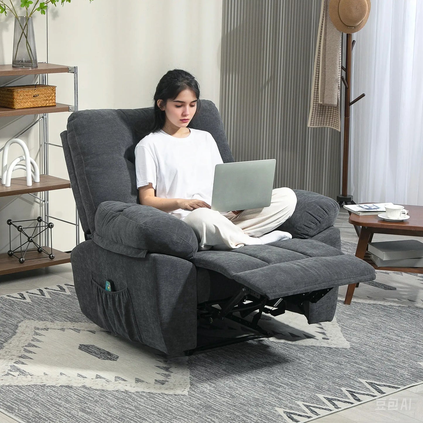 Nancy's Ferrandina Massagestoel - Relaxfauteuil - Loungestoel - Donkergrijs