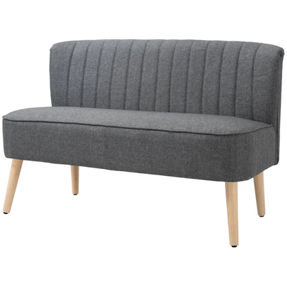 Nancy's Serino 2-Zitsbank - Tweezitsbank - Woonkamerbank - Grijs - Linnenlook - ± 115 x 55 x 75 cm