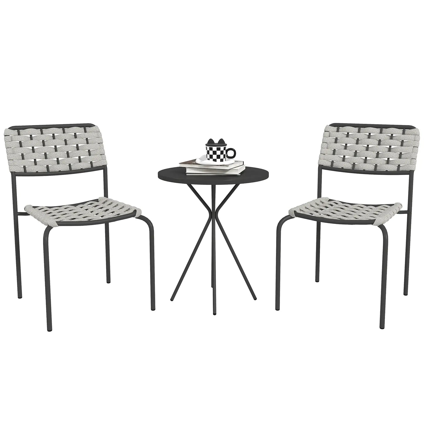 Nancy's Corridonia Bistroset - Tuinset - Balkonset - 3-Delig - Grijs