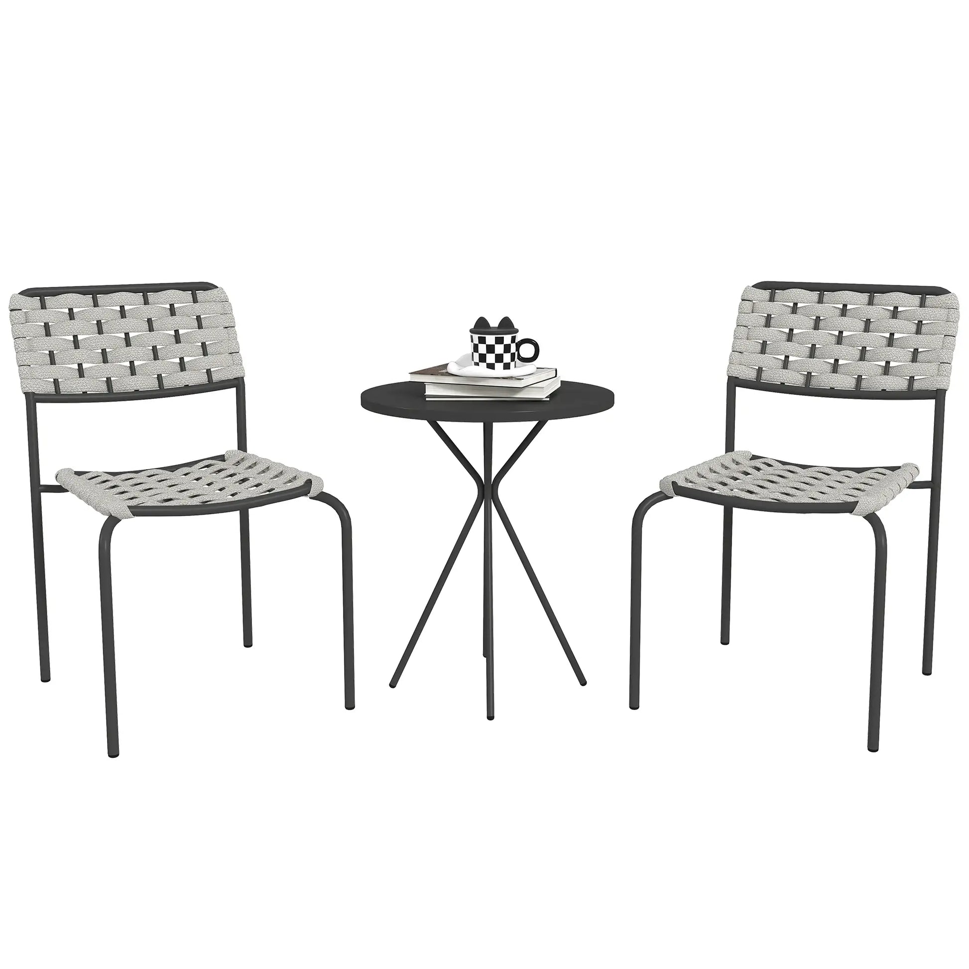 Nancy's Corridonia Bistroset - Tuinset - Balkonset - 3-Delig - Grijs