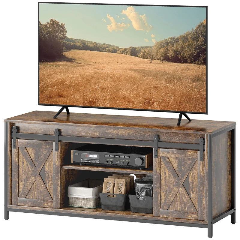 Nancy's Bustelo TV Meubel - TV Kast - Lowboard - Bruin / Zwart - ± 120 x 40 x 55 cm 
