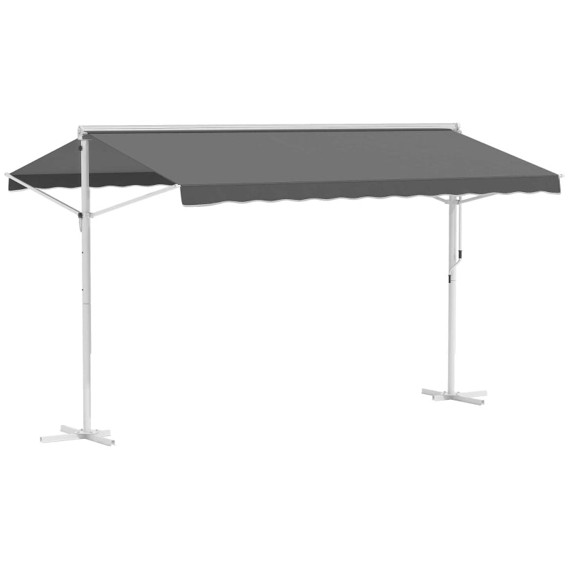 Auvent de jardin Nancy's Stevenage - Auvent de terrasse - Auvent autoportant - Gris - ± 400 x 300 cm