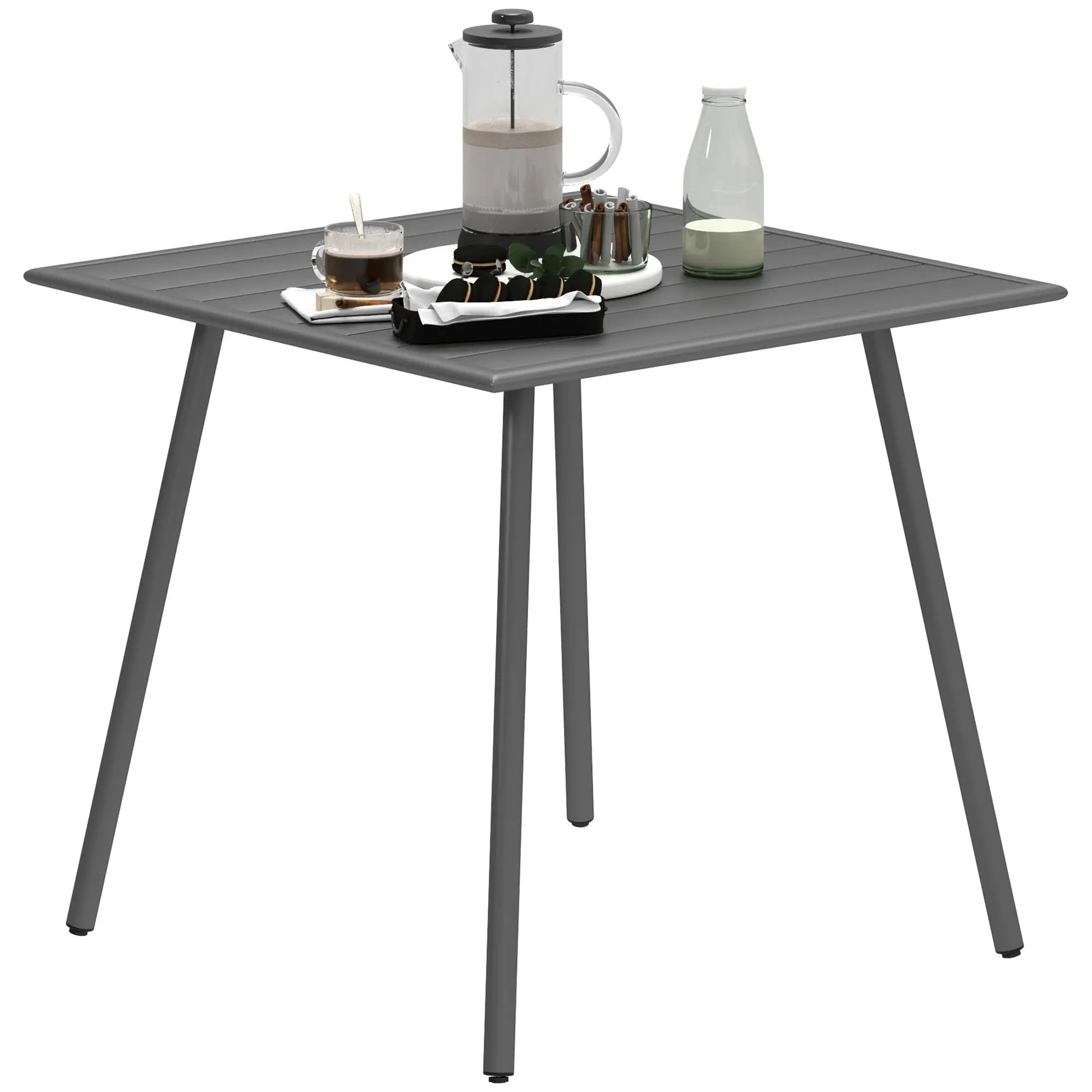 Nancy's Ceccano Tuintafel - Terrastafel - Balkontafel - Grijs - Staal - ± 80 x 80 x 75 cm