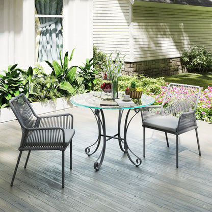 Nancy's Falcone Tuinstoelen - Balkonstoelen - Set van 2 - Grijs - Rotan