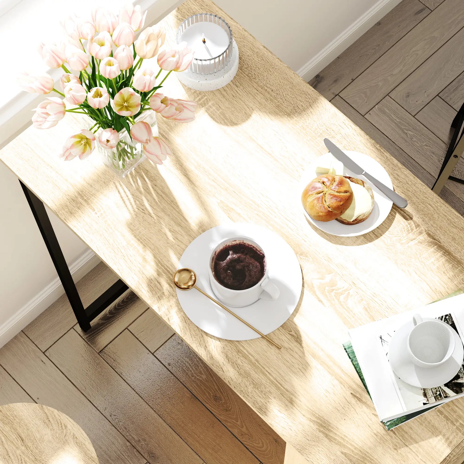 Nancy's Dalmine Bartafel Set - 3-Delige Bar Set - Eiken / Zwart