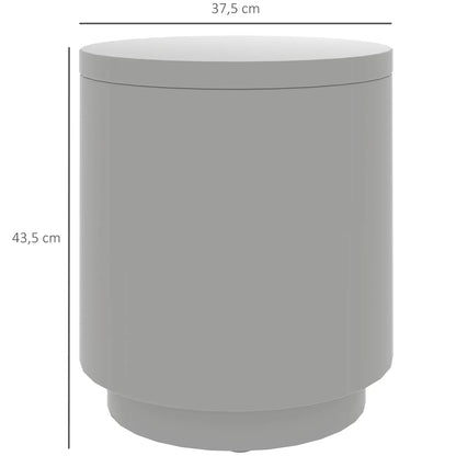 Nancy's Correggio Tuintafel - Bijzettafel met Koelbox - Opbergruimte - 3-in-1 Ontwerp - Grijs - Beton / RVS - ± Ø 40 x 45 cm