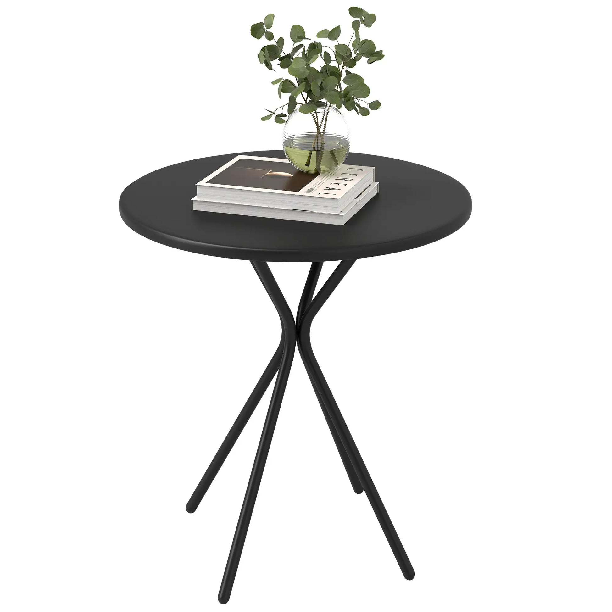 Nancy's Corniolo Tuintafel - Terrastafel - Balkontafel - Zwart - Staal - Ø60 x 70 cm