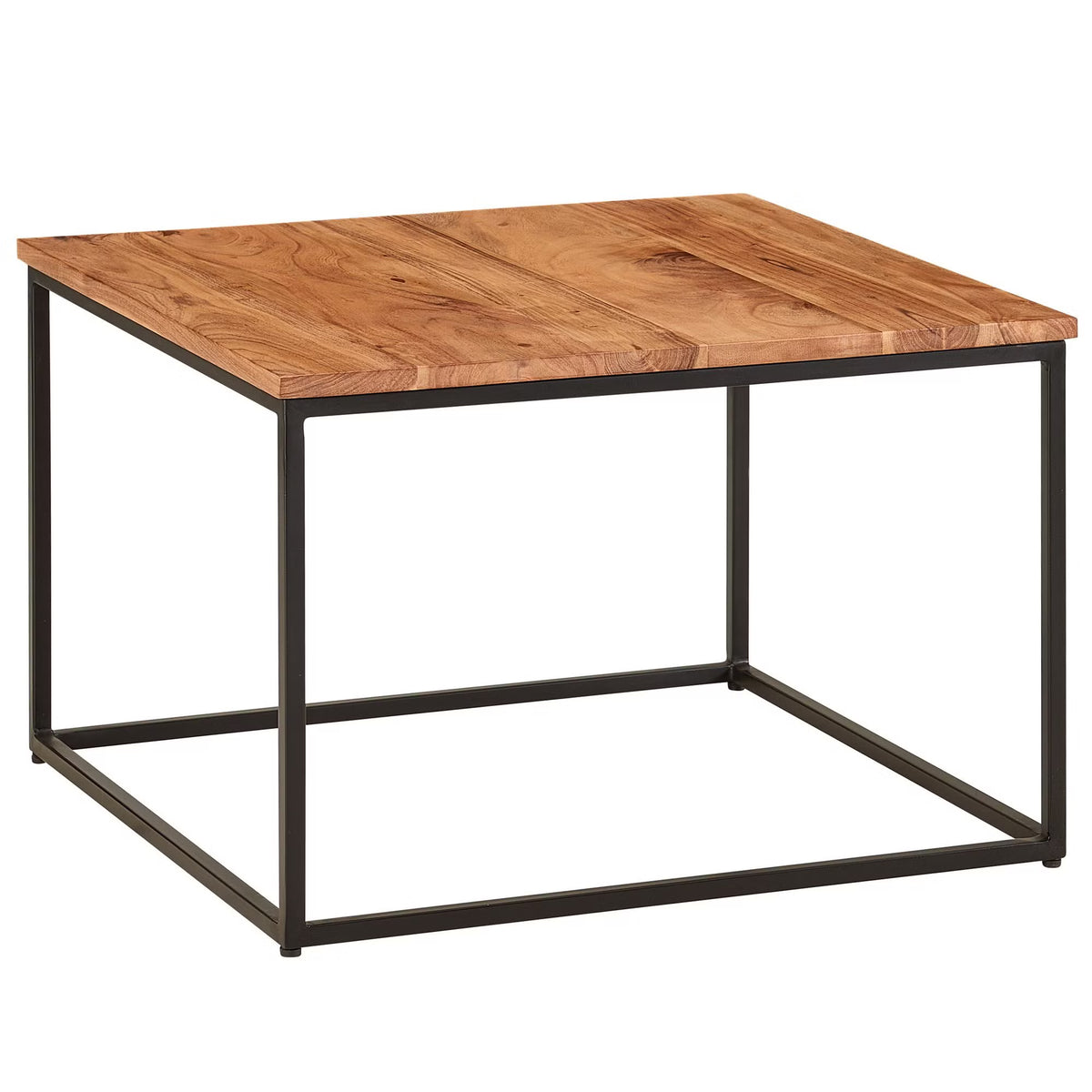 Nancy's Tuscania Salontafel - Koffietafel - Massief Acaciahout / Staal - ± 60 x 60 x 40 cm