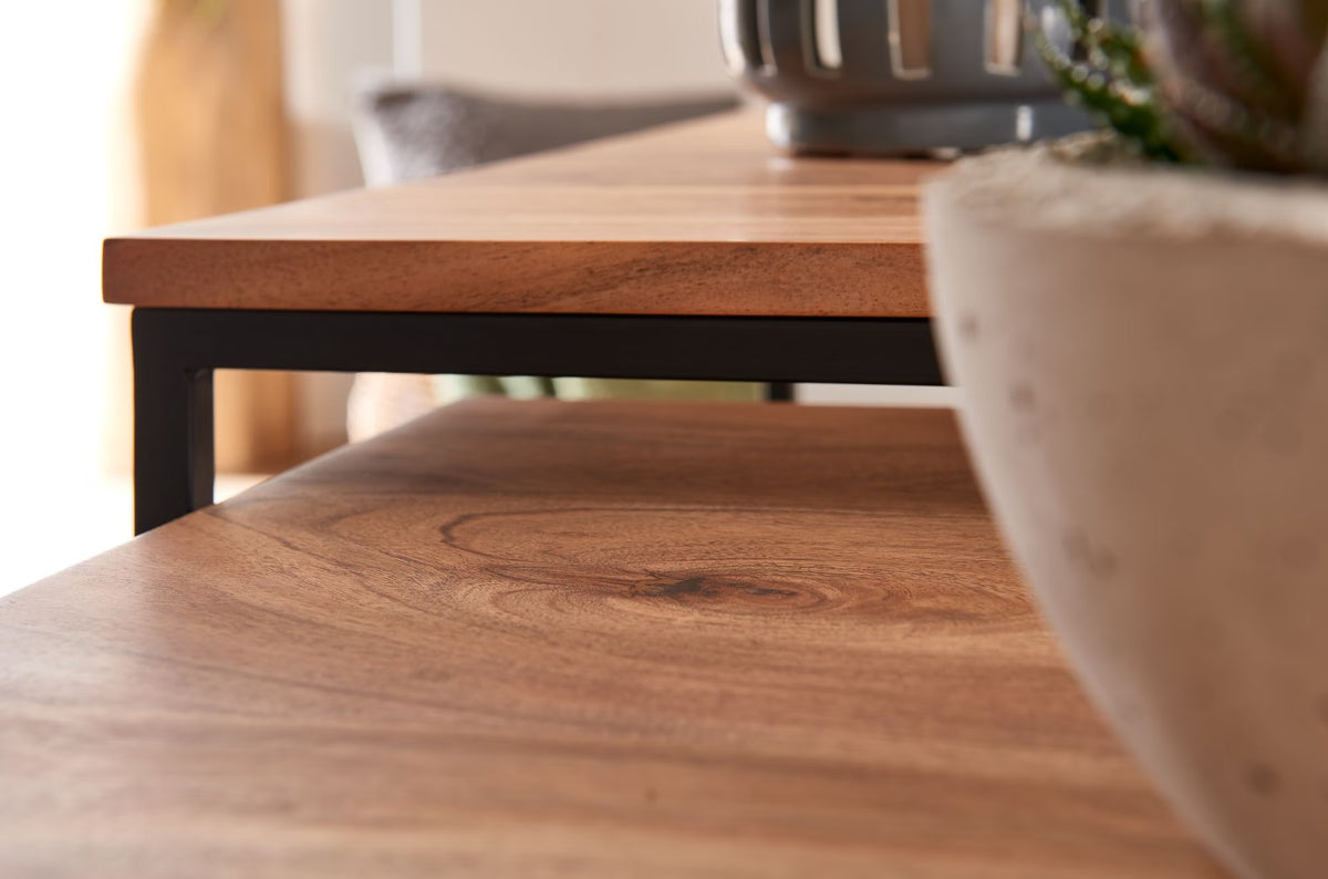 Nancy's Valgrana Salontafel Set - Bijzettafels - Koffietafels - Set van 2 - Massief Acaciahout