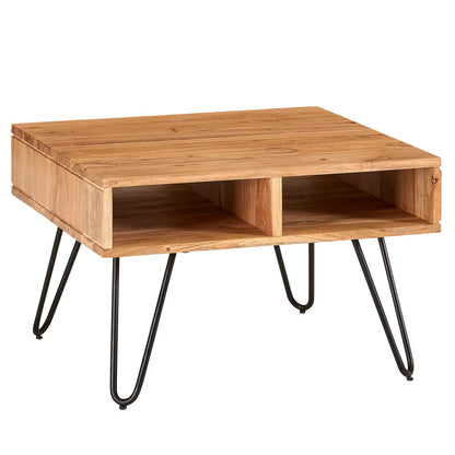 Nancy's Tuenno Salontafel - Koffietafel - Praktische opbergruimte - Massief Acaciahout - 60 x 60 x 40 cm