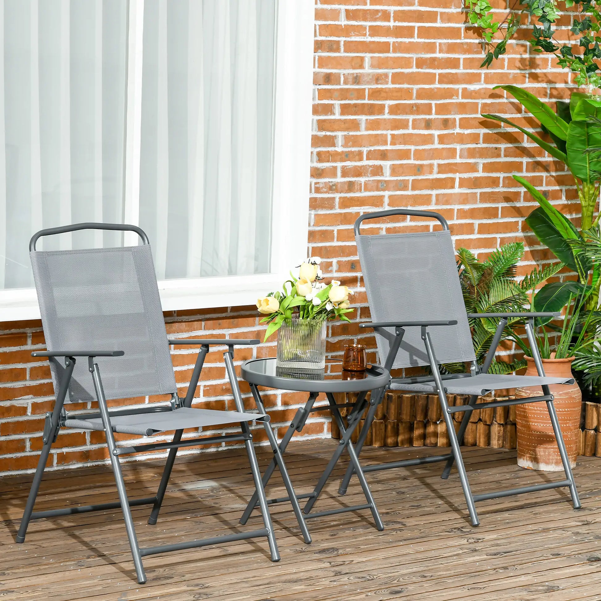 Nancy's Cimego Bistroset - Tuinset - Balkonset - Lichtgrijs