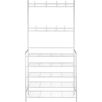 Eleganca Wardrobe rack with coat rack and 5 shelves White