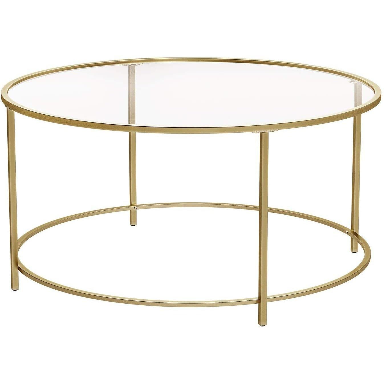 Nancy's Brighton Park Coffee Table - Round Glass Table - Iron Frame - Side Table - Gold / Rose Goldx