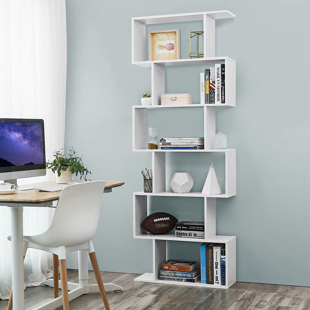 Nancy's Bexley Bookcase - Open Cabinet - 6 Compartments - Engineered Wood - MDF - Black - Brown - 70 x 23.5 x 190.5 cm