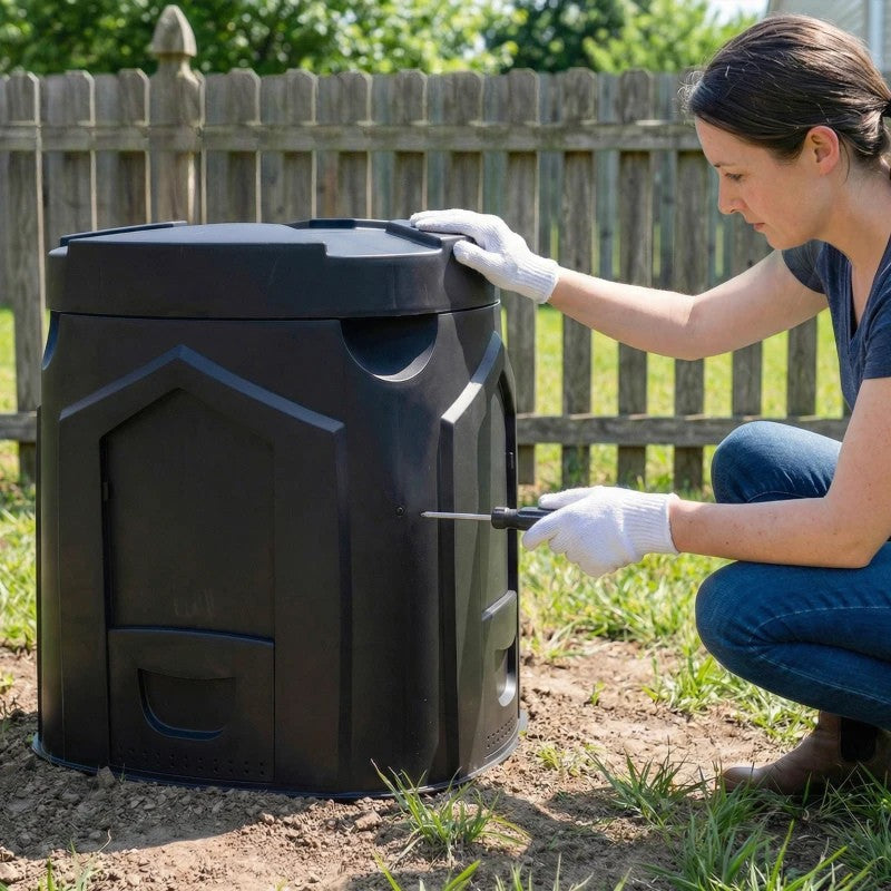 Nancy's Rodeneck Compostbak - Composter - Zwart - 240 Liter - ± 80 x 75 x 80 cm