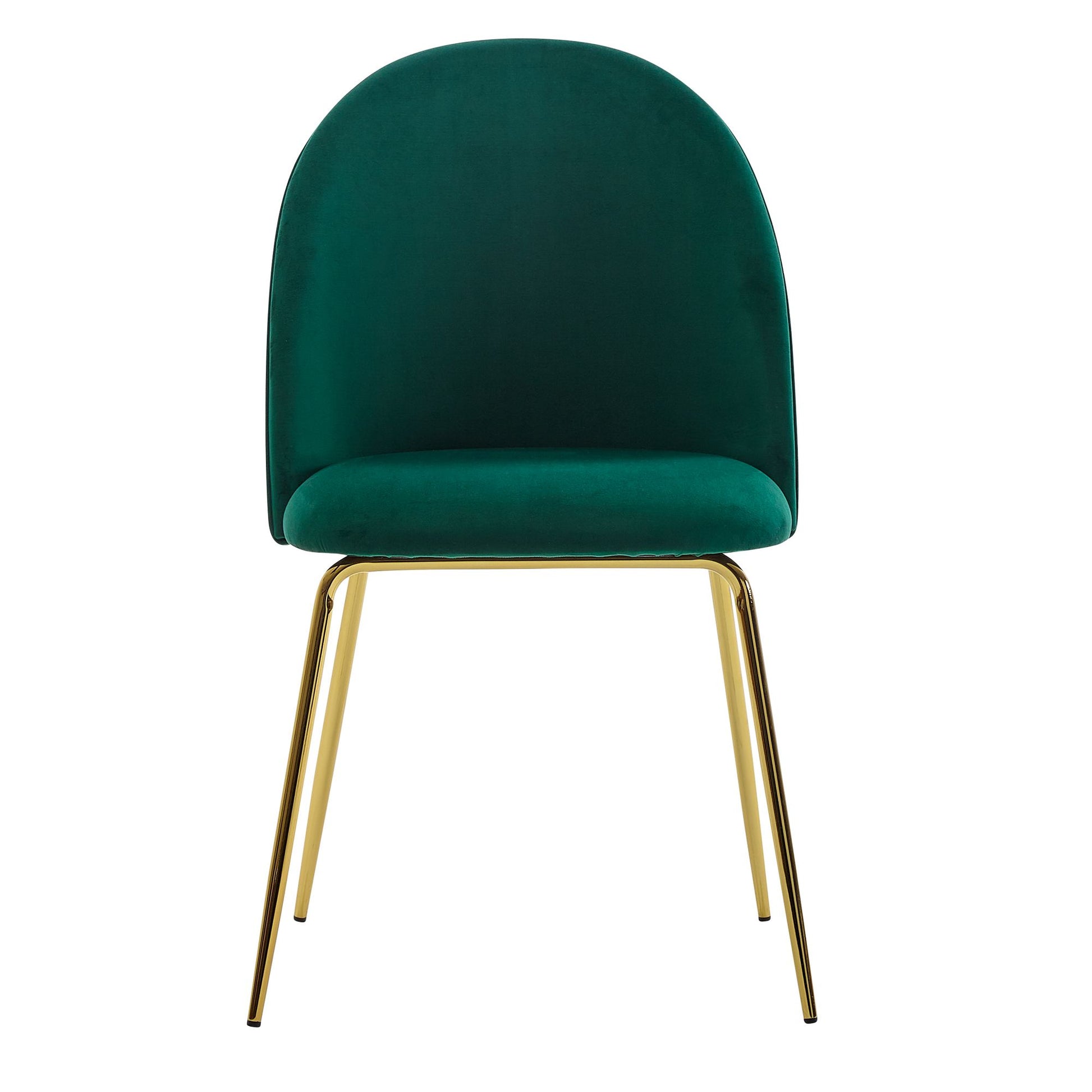 Nancy's Fornelo Eetkamerstoel - Set van 2 - Groen / Goud - Fluweel