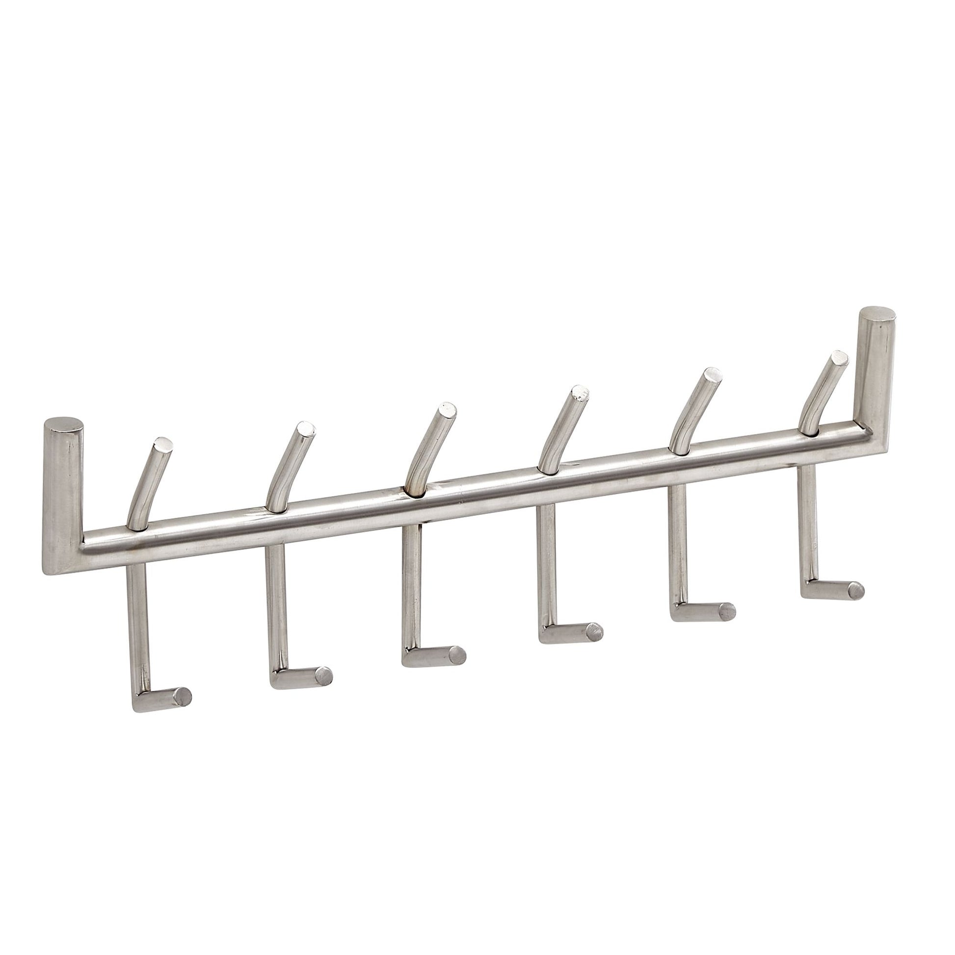 Nancy's Azevo Wandkapstok - Muurkapstok - Kapstok - Zilver - Staal - ± 60 x 10 x 20 cm