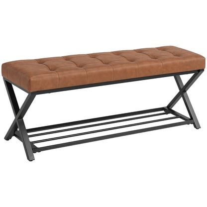 Nancy's Sperlonga Schoenenbank - Schoenenrek - Open opbergruimte - Bruin / Zwart - ± 110 x 35 x 45 cm