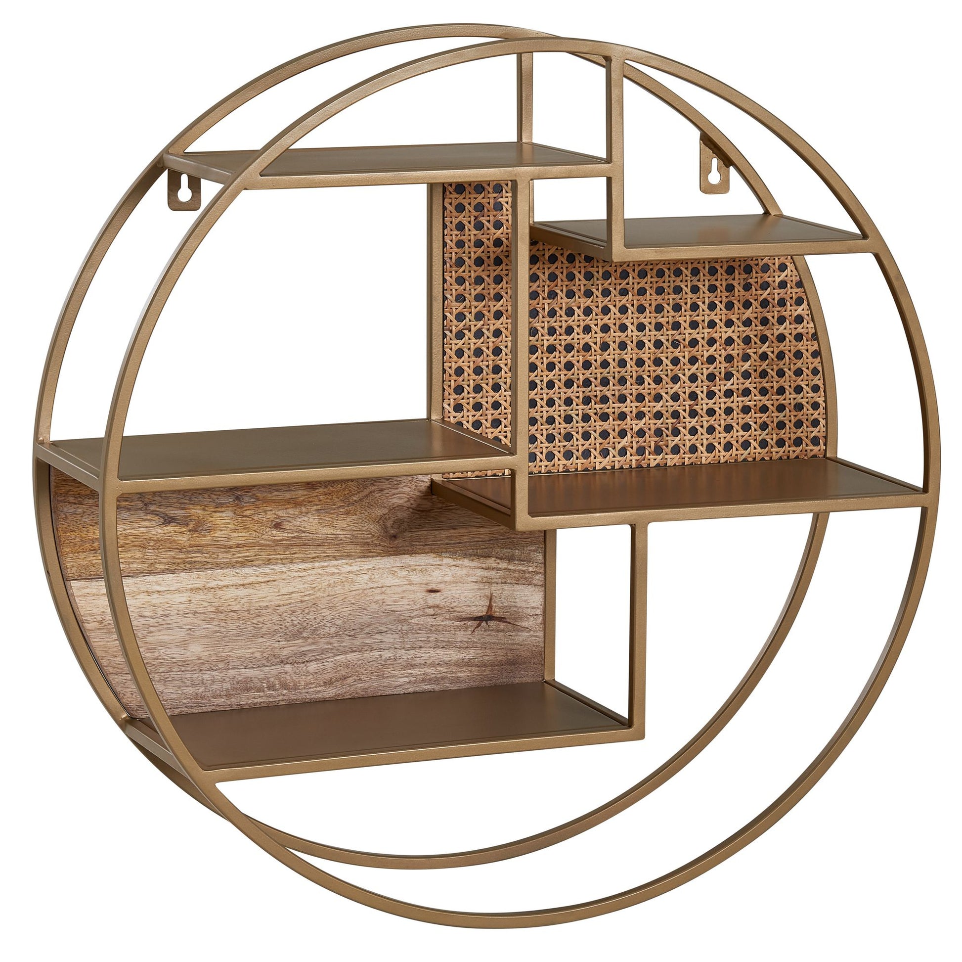 Nancy's Pomares Wandrek - Wandplank - Rotan / Massief Mangohout - ± 60 x 15 x 60 cm