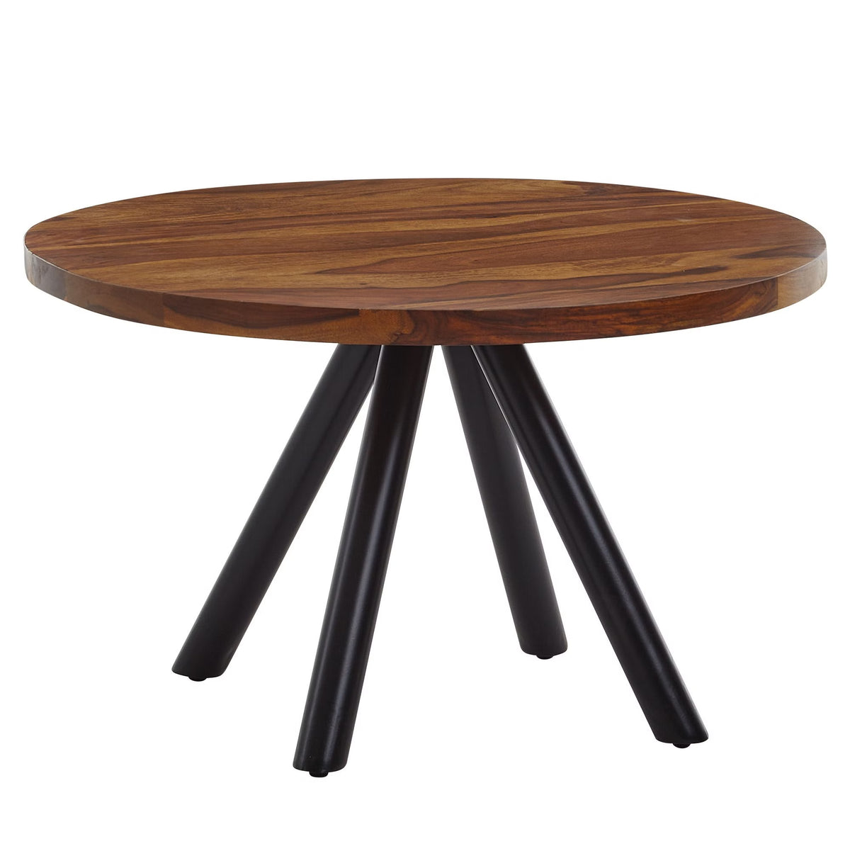 Nancy's Tronzano Salontafel - Koffietafel - Bijzettafel - Rond - Massief Sheeshamhout / Staal - 60 x 60 x 35 cm