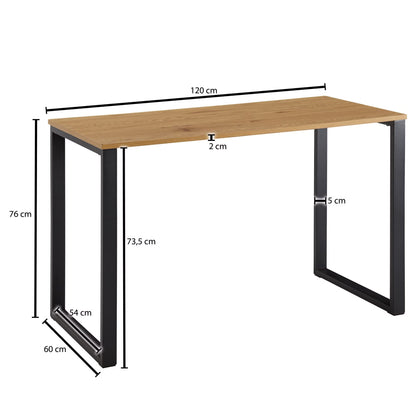 Nancy's Prepotto Bureau - Computertafel - Werktafel - Eiken / Zwart - ± 120 x 60 x 75 cm
