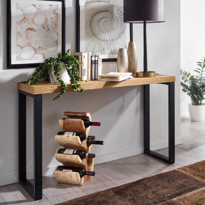 Nancy's Crasto Sidetable - Consoletafel - Bijzettafel - Eiken / Zwart - Staal - ± 120 x 40 x 75 cm