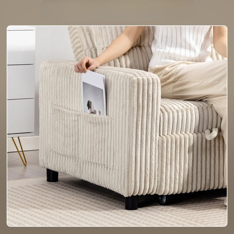 Nancy's Ostuni 2-Zitsbank - Zitbank - Slaapbank - Crèmewit - Corduroy