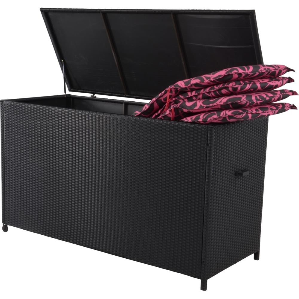 Nancy's Mosil Kussenbox - Riet en Aluminium Frame - Zwart - ± 165 x 65 x 95 cm