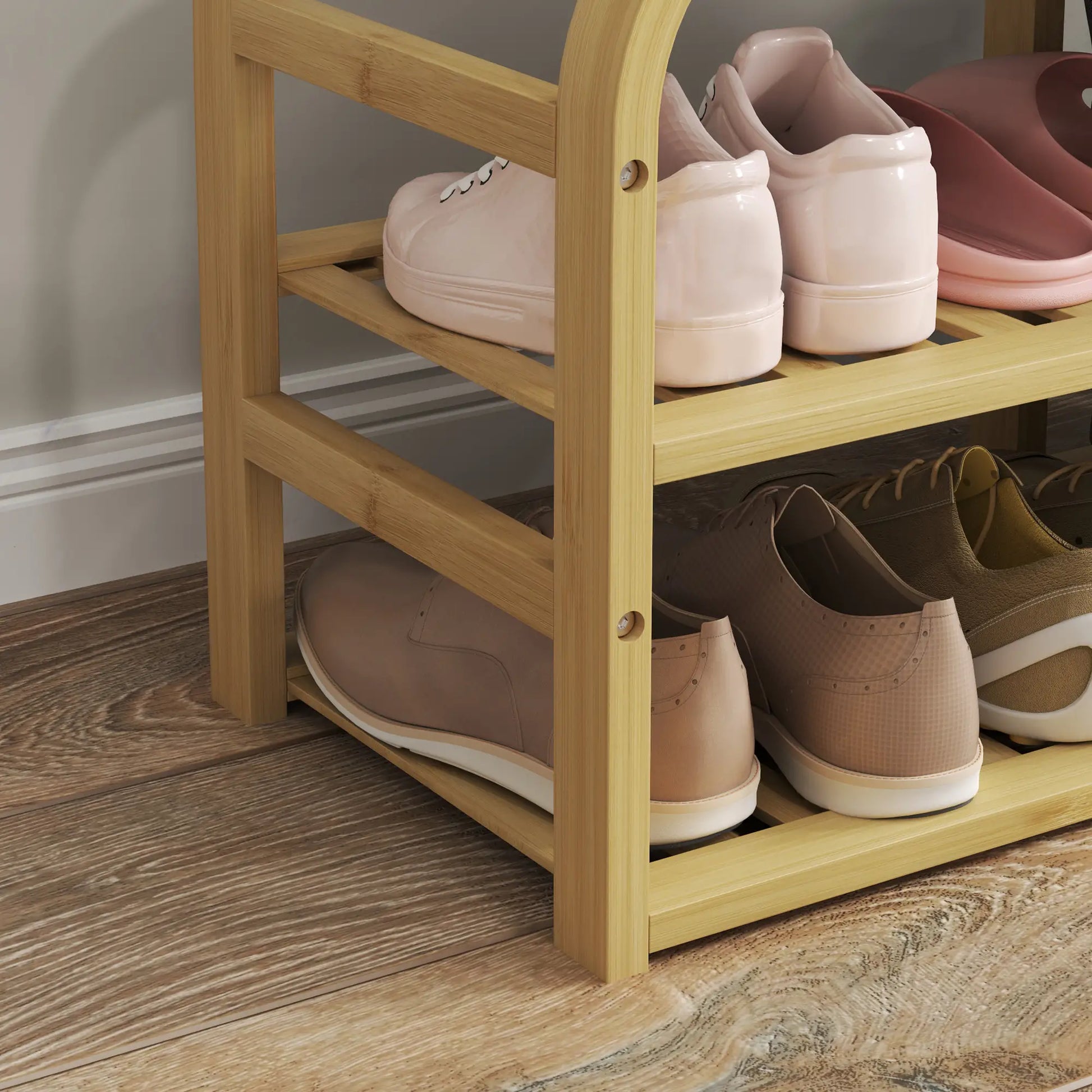 Nancy's Cusiano Schoenenbank - Schoenenrek - Schoenen Opbergen - Hout / Grijs - 70 x 30 x 45 cm