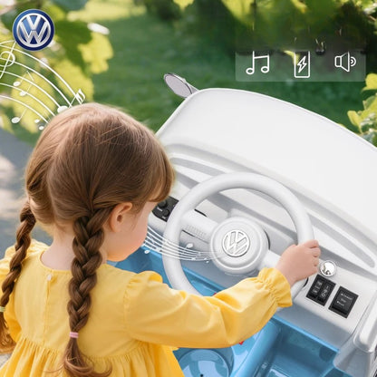 Nancy's Pettenasco Elektrische auto voor kinderen - Volkwagen Camper - Kinderauto - 3-8 km/u - Blauw