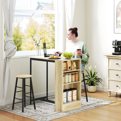 Nancy's Dalmine Bartafel Set - 3-Delige Bar Set - Eiken / Zwart
