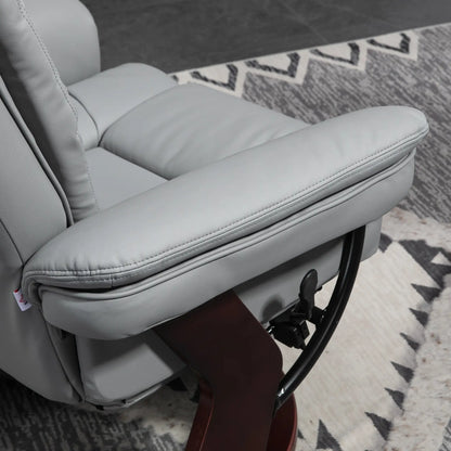 Nancy's Almagreira Relaxfauteuil - Relaxstoel - Loungestoel - Met Hocker - Grijs - Kunstleer
