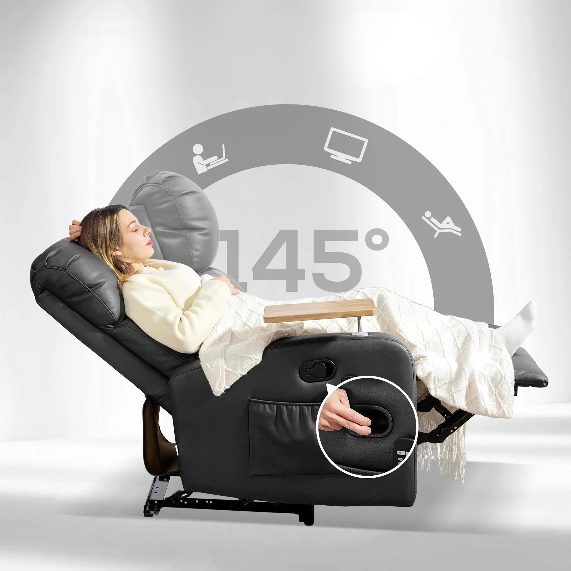 Nancy's Clauzetto Massagestoel - Relaxfauteuil - Loungestoel - Relaxstoel - Zwart